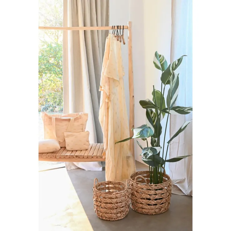 Basket set Home ESPRIT Natural Metal Water hyacinth (3 Pieces)