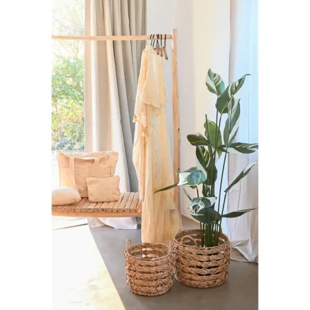 Basket set Home ESPRIT Natural Metal Water hyacinth (3 Pieces)