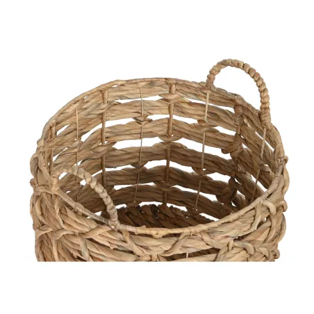 Basket set Home ESPRIT Natural Metal Water hyacinth (3 Pieces)