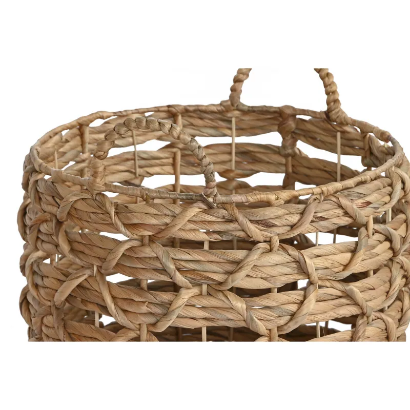Basket set Home ESPRIT Natural Metal Water hyacinth (3 Pieces)
