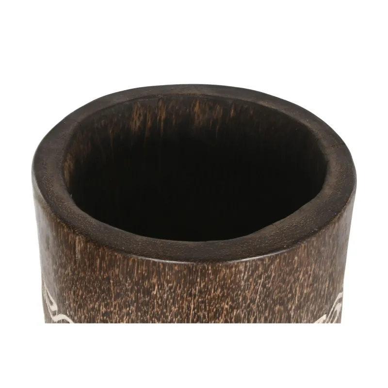 Planter Home ESPRIT White Brown Wood 30 x 30 x 120 cm