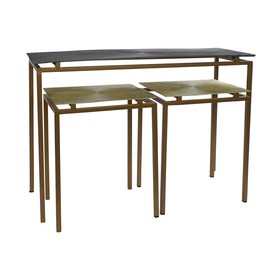 Console Home ESPRIT Grey Metal Aluminium 109,5 x 37,5 x 80 cm (3 Pieces)