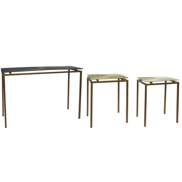 Console Home ESPRIT Grey Metal Aluminium 109,5 x 37,5 x 80 cm (3 Pieces)