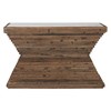 Console Home ESPRIT Yellow White Brown Marble Recycled Wood 138 x 45 x 87 cm
