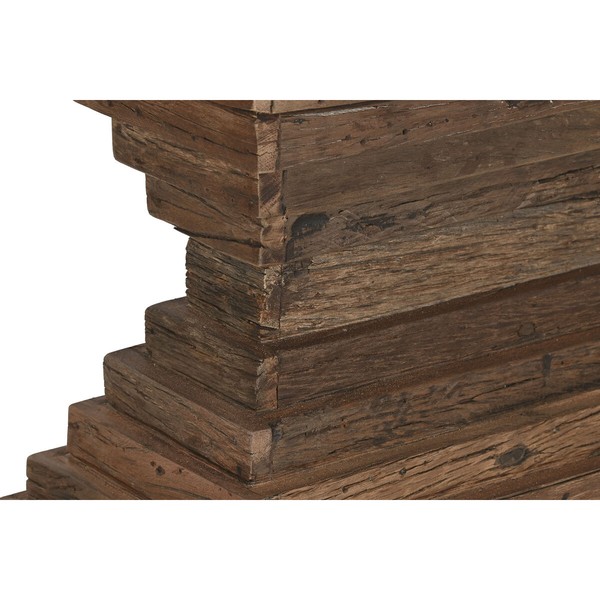 Console Home ESPRIT Yellow White Brown Marble Recycled Wood 138 x 45 x 87 cm