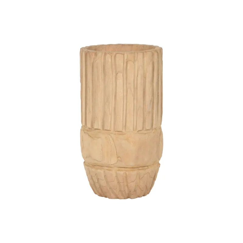 Planter Home ESPRIT Natural Paolownia wood 28 x 28 x 50 cm