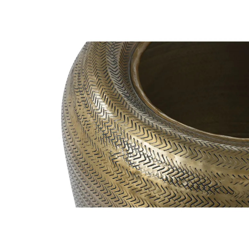 Set of Planters Home ESPRIT Golden Aluminium 64 x 64 x 47 cm