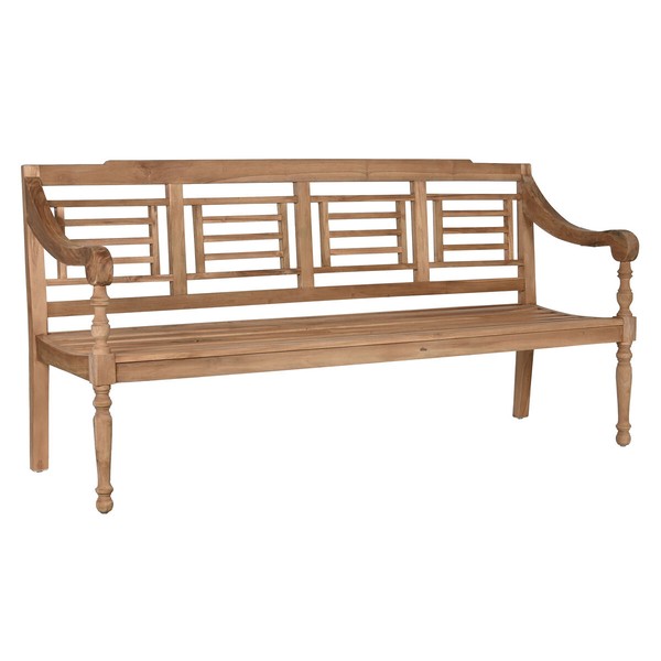 Bench Home ESPRIT Natural Teak Engraving 200 x 65 x 101 cm
