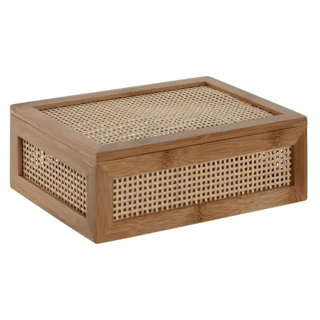 Jewelry box Home ESPRIT Natural Bamboo Rattan 23 x 15 x 8 cm (10 Pieces)