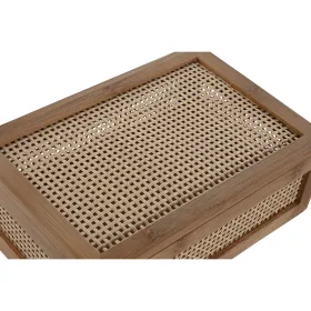 Jewelry box Home ESPRIT Natural Bamboo Rattan 23 x 15 x 8 cm (10 Pieces)