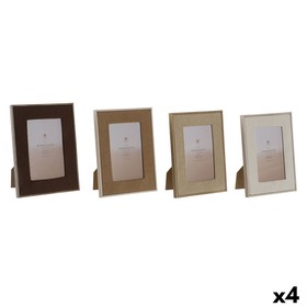 Photo frame Home ESPRIT Brown Beige Velvet Crystal Modern (4 Units)