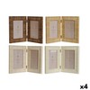 Photo frame Home ESPRIT Brown Beige Natural Ivory Crystal polystyrene Scandinavian 31 X 2 X 21 cm (4 Units)