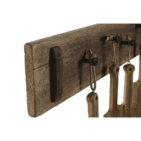 Wall mounted coat hanger Home ESPRIT Natural Paolownia wood 89 x 6 x 62 cm