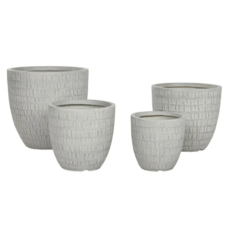 Planter Home ESPRIT Grey Magnesium 44 x 44 x 43 cm (4 Units)