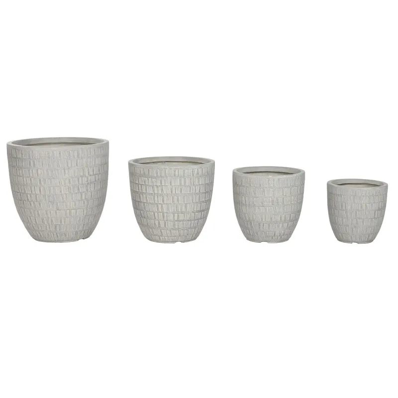 Planter Home ESPRIT Grey Magnesium 44 x 44 x 43 cm (4 Units)