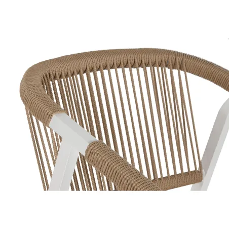 Table set with 6 chairs Home ESPRIT White Natural 180 x 90 x 75 cm