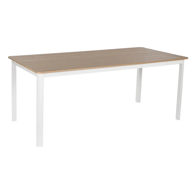 Table set with 6 chairs Home ESPRIT White Natural 180 x 90 x 75 cm