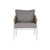 Table Set with 3 Armchairs Home ESPRIT White Natural Light grey 189 x 73 x 84 cm (4 Pieces)