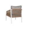 Table Set with 3 Armchairs Home ESPRIT White Natural Light grey 189 x 73 x 84 cm (4 Pieces)