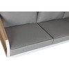 Table Set with 3 Armchairs Home ESPRIT White Natural Light grey 189 x 73 x 84 cm (4 Pieces)