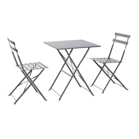 Table set with 2 chairs Home ESPRIT Grey 60 x 60 x 71 cm