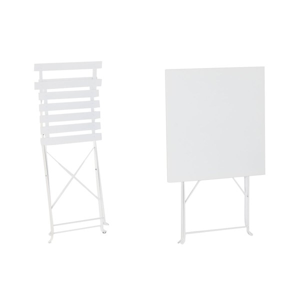 Table set with 2 chairs Home ESPRIT White 60 x 60 x 71 cm
