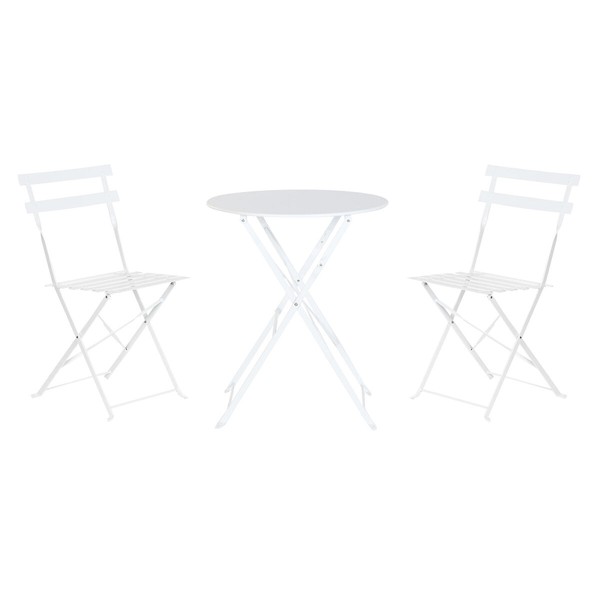 Table set with 2 chairs Home ESPRIT White 60 x 60 x 71 cm