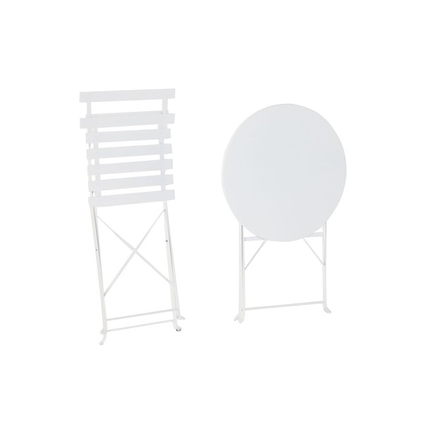 Table set with 2 chairs Home ESPRIT White 60 x 60 x 71 cm