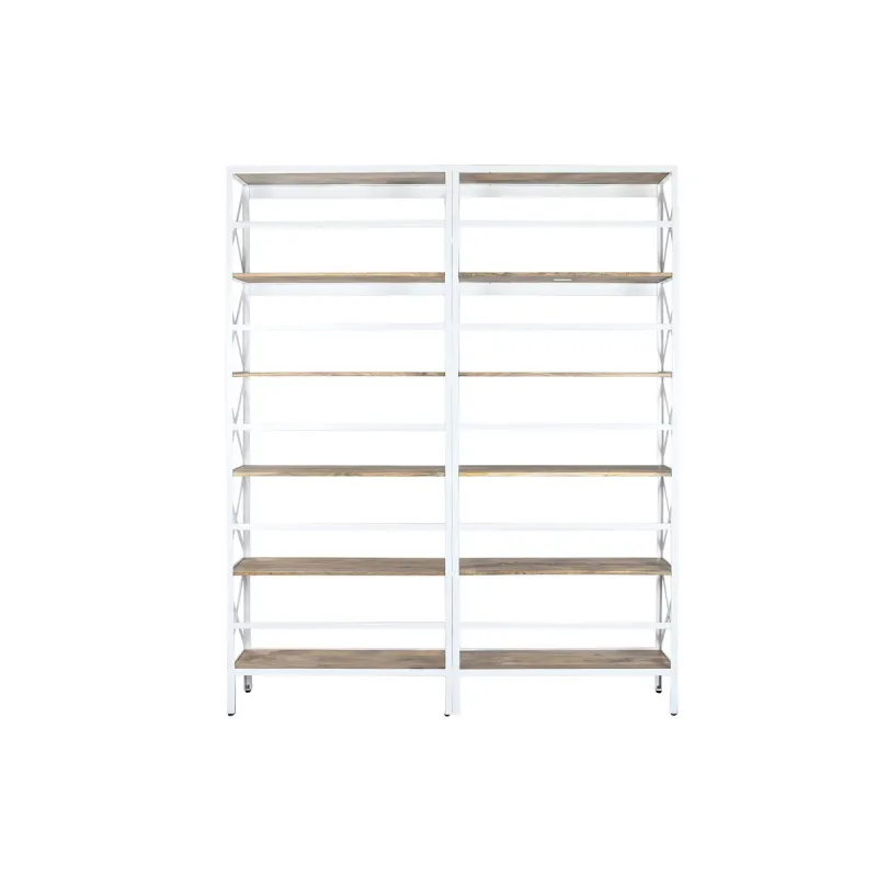 Shelves Home ESPRIT White Natural Metal Mango wood 180 x 35 x 220 cm
