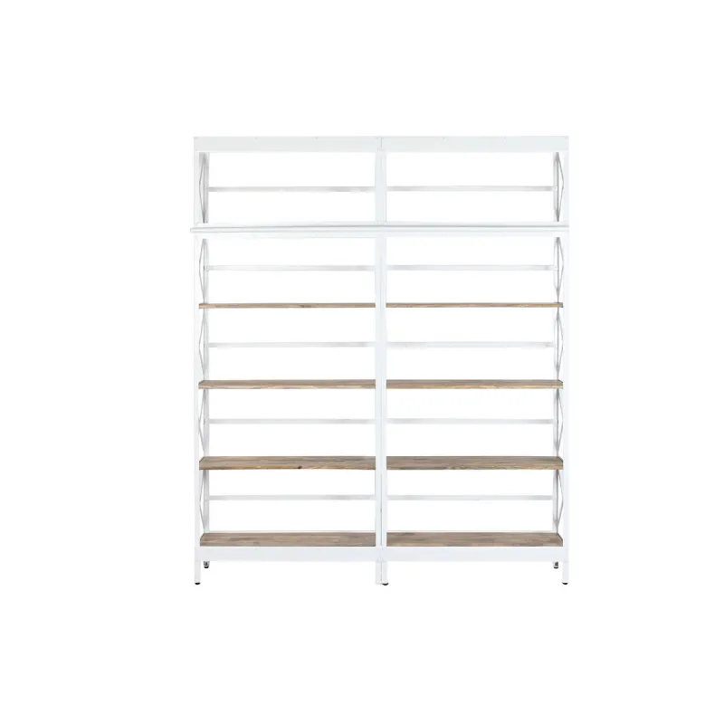 Shelves Home ESPRIT White Natural Metal Mango wood 180 x 35 x 220 cm