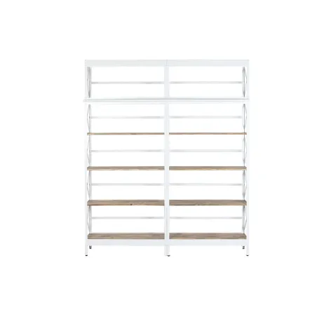 Shelves Home ESPRIT White Natural Metal Mango wood 180 x 35 x 220 cm