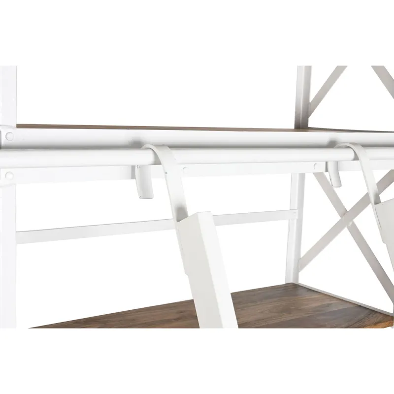 Shelves Home ESPRIT White Natural Metal Mango wood 180 x 35 x 220 cm