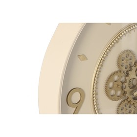 Wall Clock Home ESPRIT Beige Golden Crystal Iron 55,5 x 8,5 x 55,5 cm