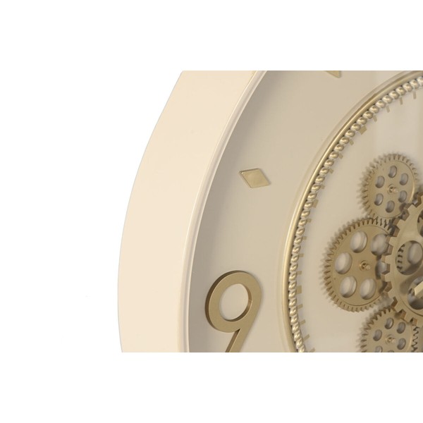 Wall Clock Home ESPRIT Beige Golden Crystal Iron 55,5 x 8,5 x 55,5 cm