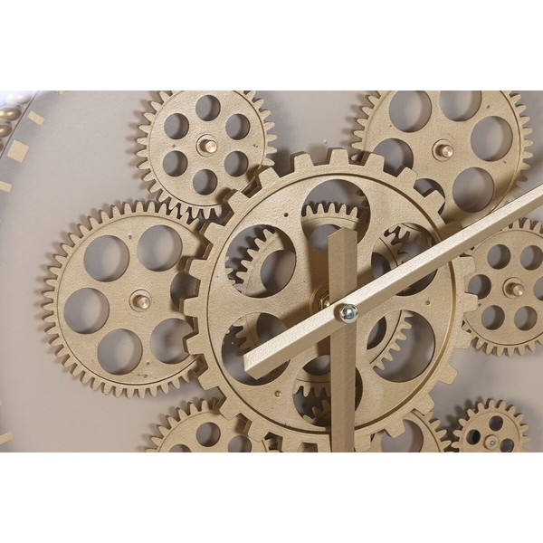Wall Clock Home ESPRIT Beige Golden Crystal Iron 55,5 x 8,5 x 55,5 cm