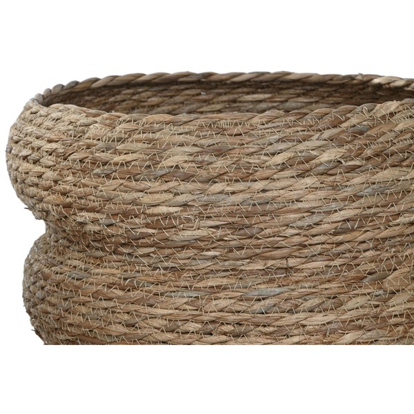 Planter Home ESPRIT Brown Fibre Urban 42 x 42 x 39 cm (3 Pieces)