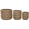 Planter Home ESPRIT Brown Fibre Urban 42 x 42 x 39 cm (3 Pieces)
