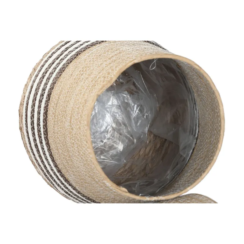 Planter Home ESPRIT Brown Bicoloured Fibre Urban 31 x 31 x 49 cm (3 Pieces)