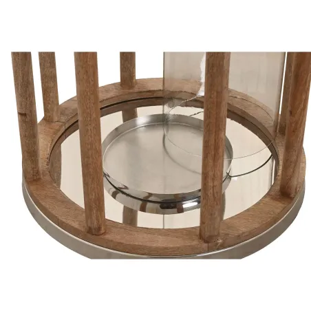 Candleholder Home ESPRIT Brown Silver Crystal Mango wood 30 x 30 x 53 cm