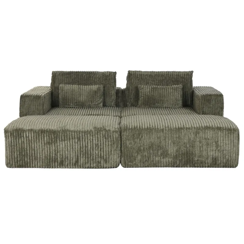 Sofa Home ESPRIT Green Scandi 220 x 158 x 91 cm