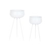 Planter Home ESPRIT White Metal Urban 34 x 34 x 70 cm (2 Pieces)