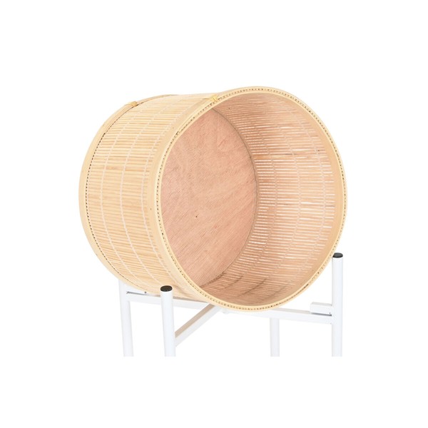 Planter Home ESPRIT White Natural Metal Bamboo 31 x 31 x 103 cm (3 Pieces)