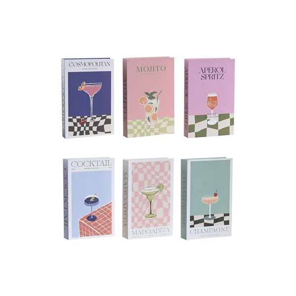 Decorative box Home ESPRIT Multicolour Cardboard (6 Units)