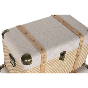 Set of Chests Home ESPRIT Natural Polyester Wood Traditional (3 Units)