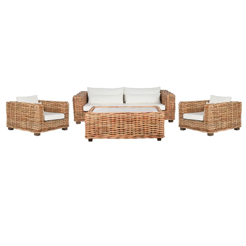 Sofa Home ESPRIT Beige Natural 220 X 98 X 64 CM (4 Pieces)