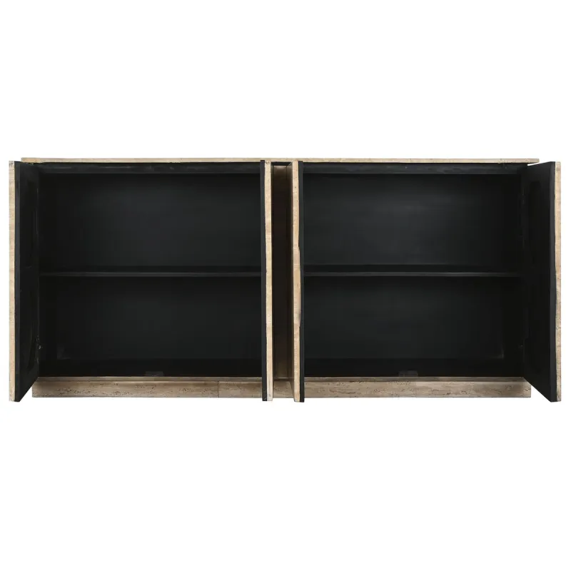 Sideboard Home ESPRIT Natural Wood Marble 180 x 40 x 85 cm