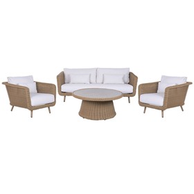 Garden sofa Home ESPRIT White Natural 188 X 89 X 65 CM
