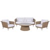 Garden sofa Home ESPRIT White Natural 188 X 89 X 65 CM