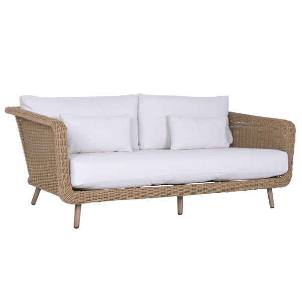 Garden sofa Home ESPRIT White Natural 188 X 89 X 65 CM