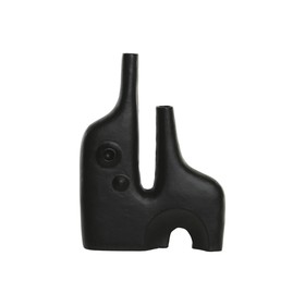 Vase Home ESPRIT Black Aluminium Abstract Modern 30 x 5 x 40 cm
